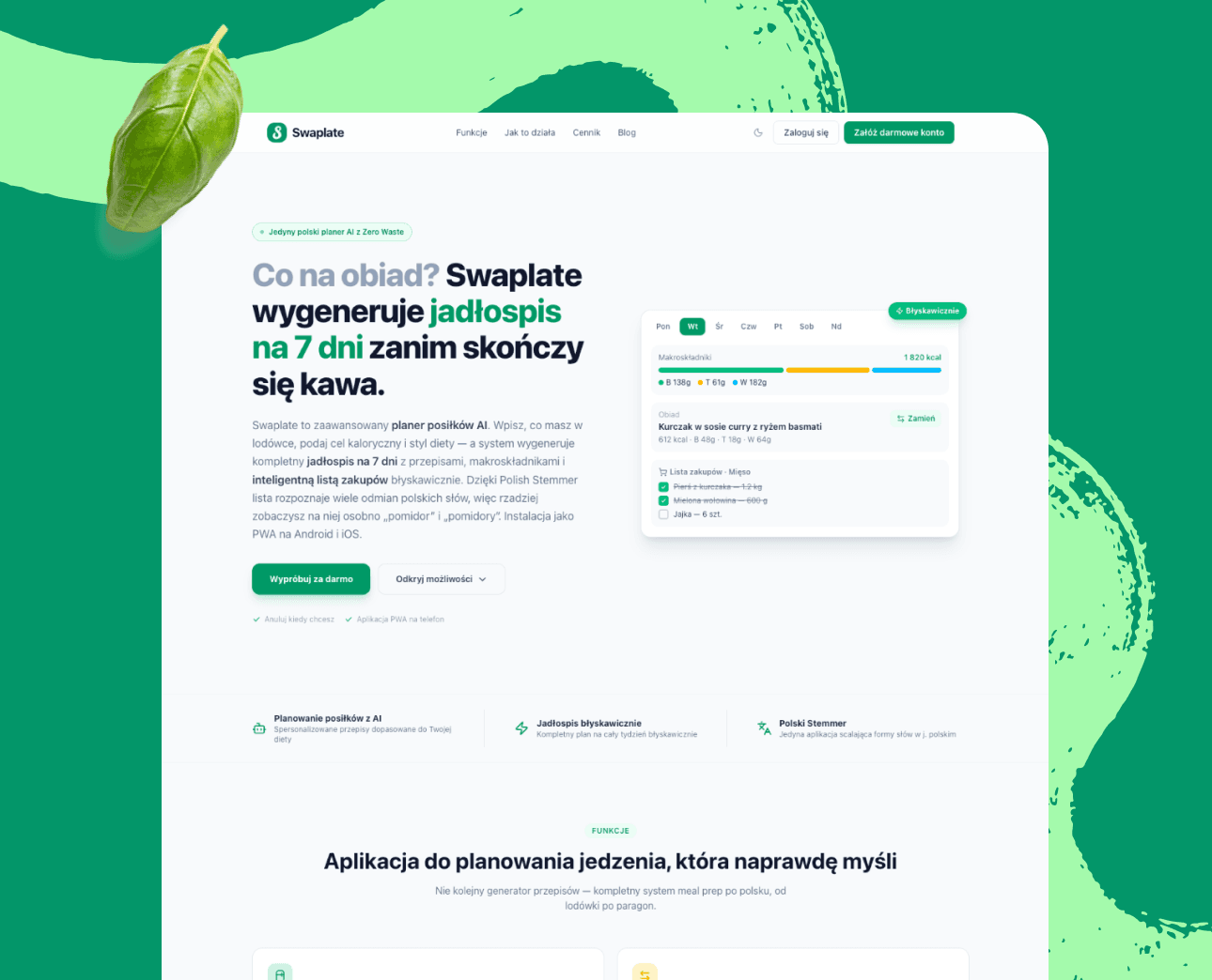 Swaplate – AI-powered meal planner